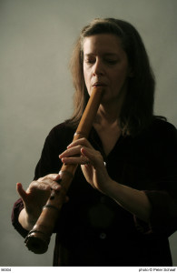 Elizabeth Brown playing shakuhachi flute